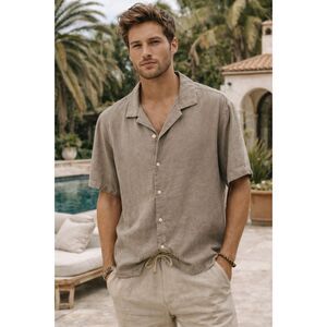 Abercrombie & Fitch Men’s Casual Button-Down Shirt in Taupe